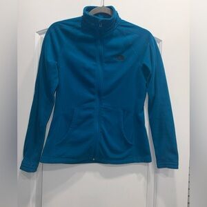 North Face women’s Teal Blue Full Zipper Fleece Jacket sweater size small